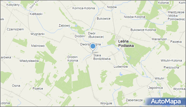 mapa Stara Bordziłówka, Stara Bordziłówka na mapie Targeo